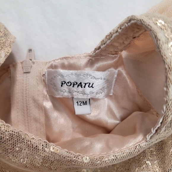 Popatu Flutter-Sleeve Tulle Dress For Baby Girl,  Size 12M - Picture 7 of 9